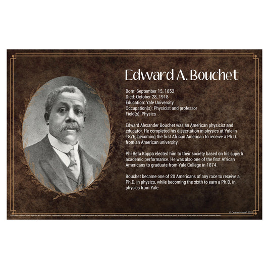 Quarterhouse Black Scientists - Edward A. Bouchet Biographical Poster, Science Classroom Materials for Teachers