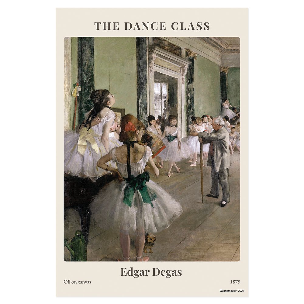 Quarterhouse 'The Dance Class' Impressionist Painting Poster, Art Classroom Materials for Teachers