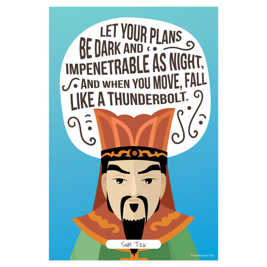 Quarterhouse Sun Tzu Quote Poster, English-Language Arts Classroom Materials for Teachers