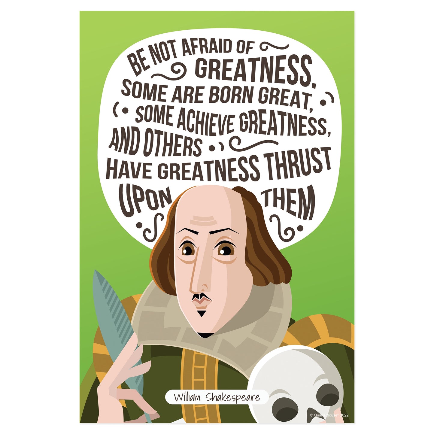 Quarterhouse William Shakespeare Quote Poster, English-Language Arts Classroom Materials for Teachers