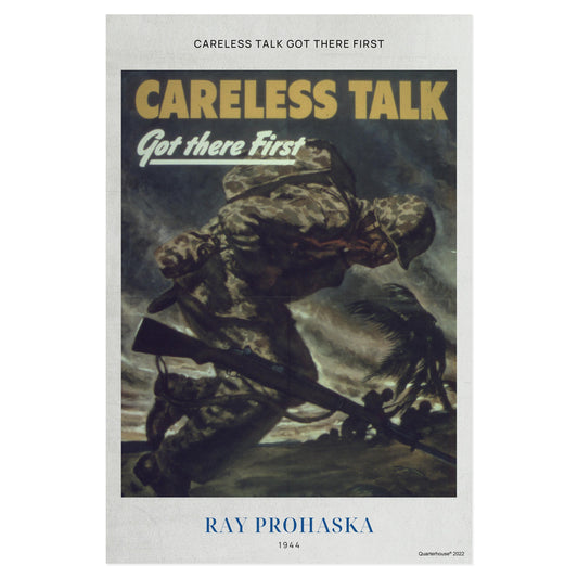 Quarterhouse WWII, 'Careless Talk Got There First' Poster, Social Studies Classroom Materials for Teachers