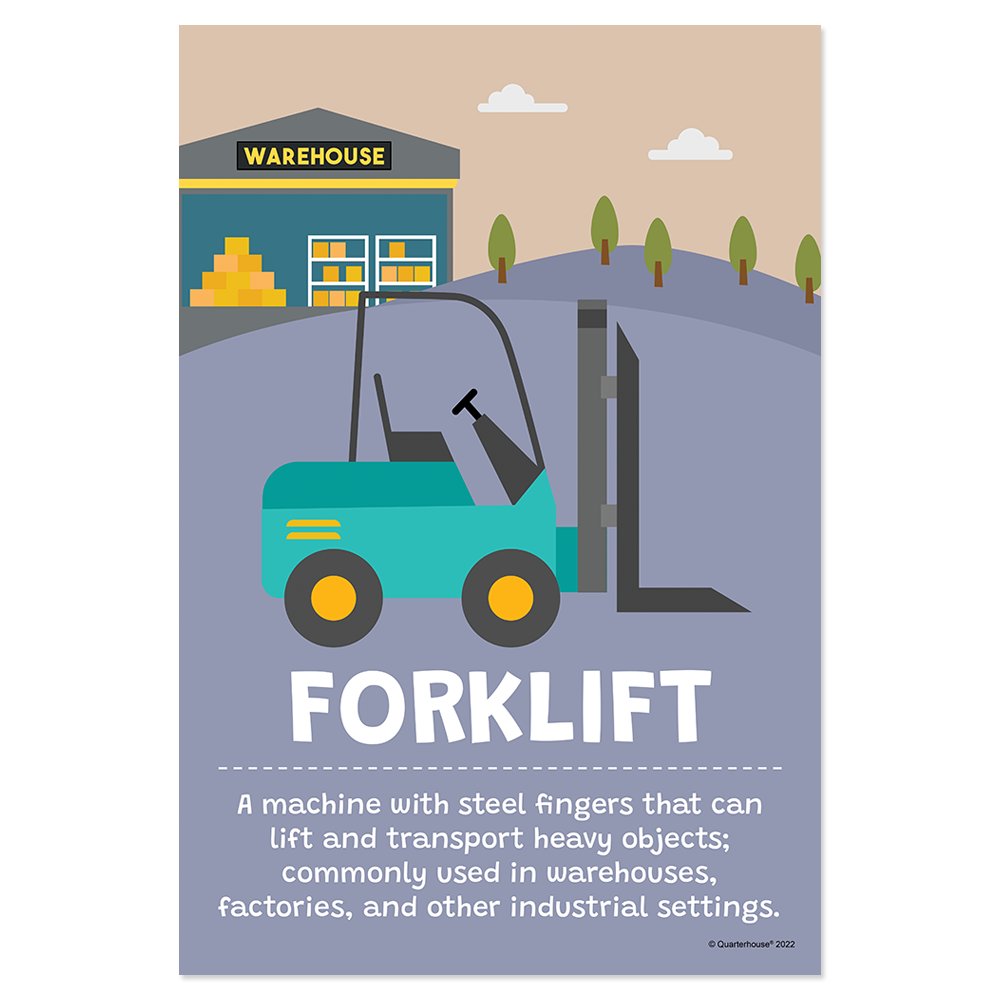 Quarterhouse Forklift Poster, Elementary Classroom Materials for Teachers