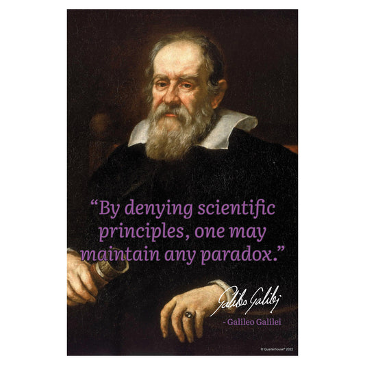 Quarterhouse Scientist Quotables - Galileo Galilei Motivational Poster, Science Classroom Materials for Teachers