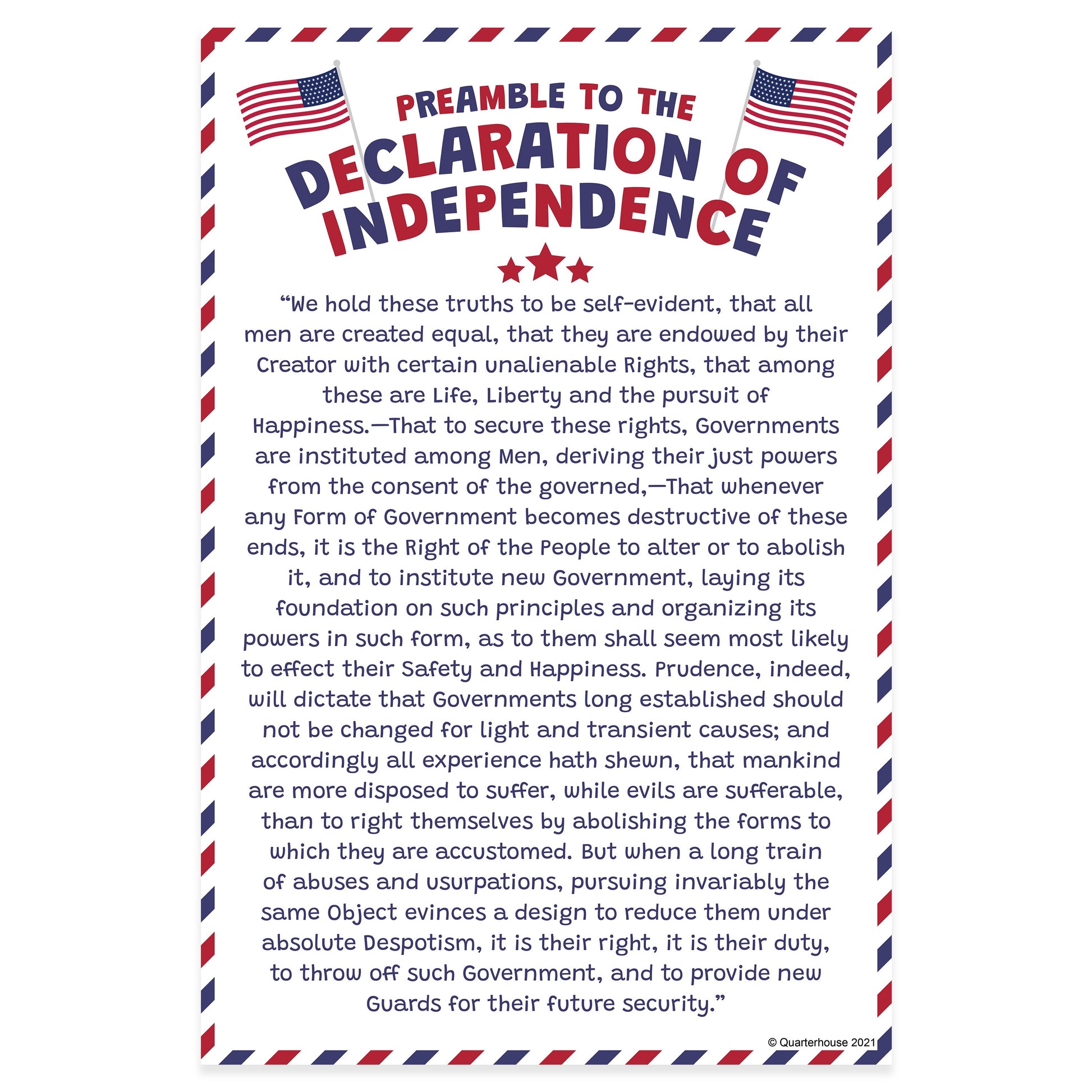 quarterhouse-preamble-to-the-declaration-of-independence-poster-socia-quarterhouseusa for Declaration Of Independence Printable Free Quarterhouse Preamble to the Declaration of Independence Poster, Socia – quarterhouseusa for Declaration Of Independence Printable Free
