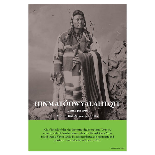 Quarterhouse Native American Heroes - Chief Joseph Poster, Social Studies Classroom Materials for Teachers