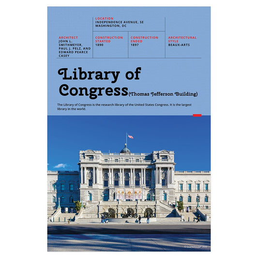 Quarterhouse Library of Congress Poster, Social Studies Classroom Materials for Teachers