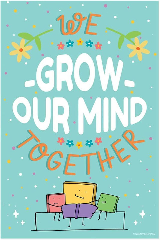 Quarterhouse Growing Together Poster Set, Primary Classroom Learning Materials for K-12 Students and Teachers, Set of 8, 12 x 18 Inches, Extra Durable