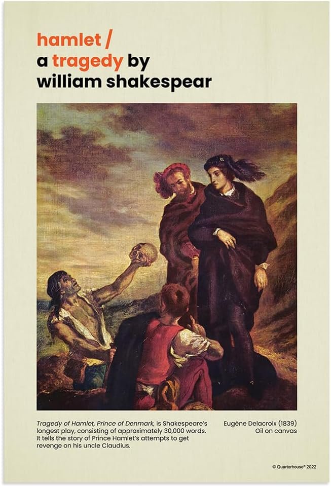 Quarterhouse Shakespeare Poster Set, English-Language Arts Classroom Learning Materials for K-12 Students and Teachers, Set of 8, 12x18, Extra Durable