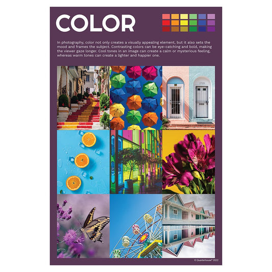 Quarterhouse Elements of Photography - Color Poster, Art Classroom Materials for Teachers
