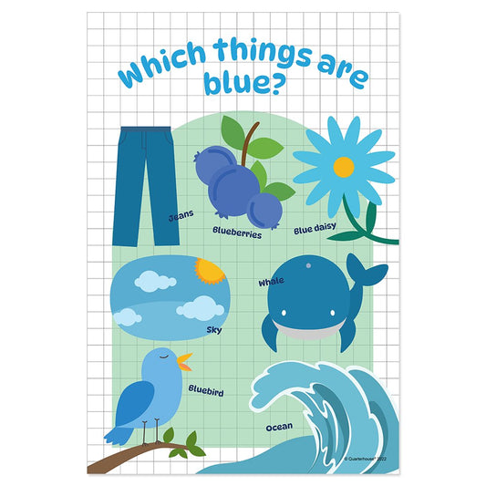 Quarterhouse Blue Color Poster, Art Classroom Materials for Teachers