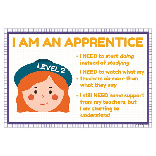 Quarterhouse Levels of Understanding - Apprentice Poster, Psychology Classroom Materials for Teachers