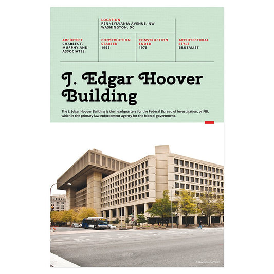 Quarterhouse J. Edgar Hoover Building Poster, Social Studies Classroom Materials for Teachers