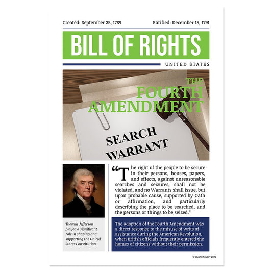 Quarterhouse Fourth Amendment Poster, Social Studies Classroom Materials for Teachers