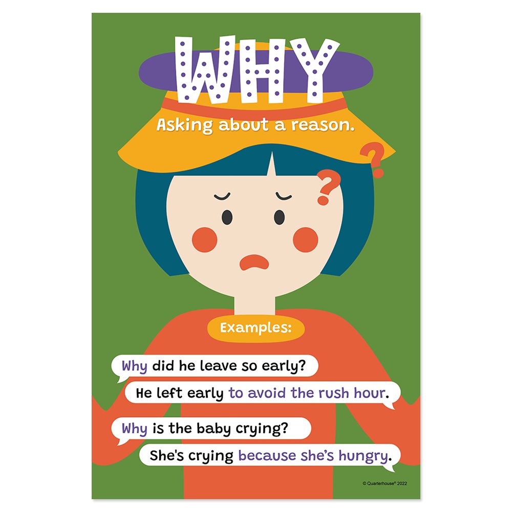 Quarterhouse Why Question Word Poster, English-Language Arts Classroom ...