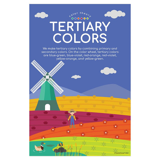 Quarterhouse Tertiary Colors Art Poster, Art Classroom Materials for Teachers