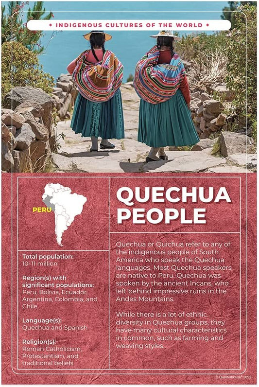 Quarterhouse Indigenous Cultures Poster Set, Social Studies Classroom Learning Materials for K-12 Students and Teachers, Set of 7, 12 x 18 Inches, Extra Durable