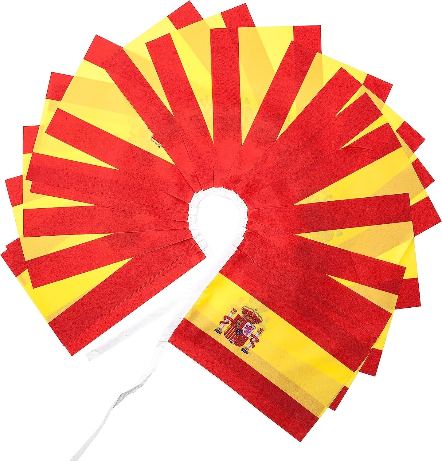 Quarterhouse Spain Flags - 20 Flags Per String (Repeating) - Polyester, 8 x 12 Inches