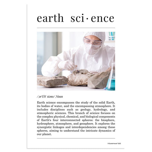 Quarterhouse Earth Science Poster, Science Classroom Materials for Teachers