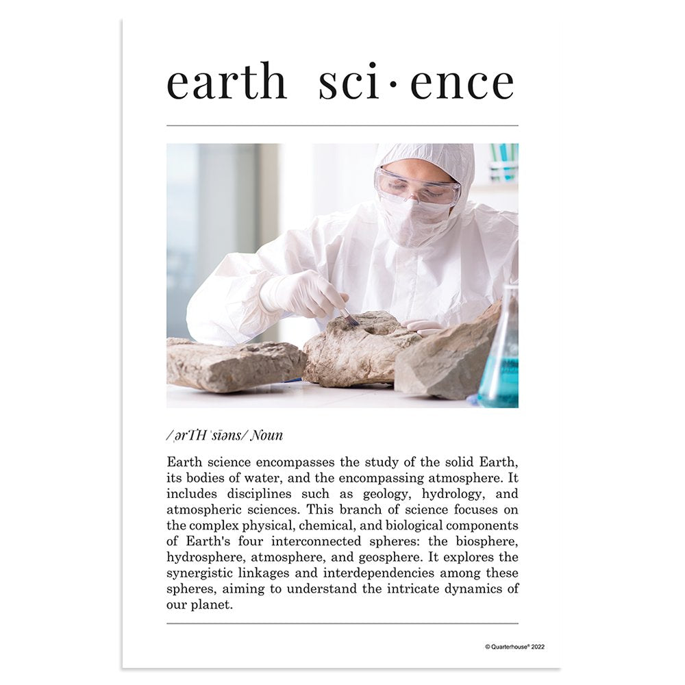 Quarterhouse Earth Science Poster, Science Classroom Materials for Teachers