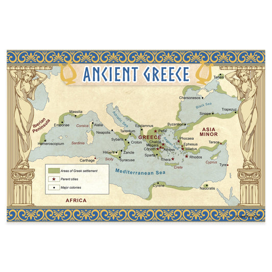 Quarterhouse Ancient Greece Poster, Social Studies Classroom Materials for Teachers